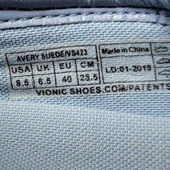 Vionic Womens Size 8.5 Blue Suede Comfort Vio Grip Slip On Loafers Shoes - Picture 7 of 9